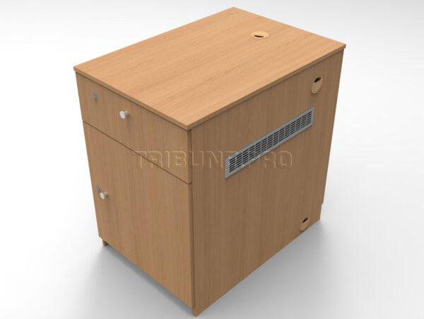 Шкаф (под дерево) для звукового оборудвания с вентиляционной решёткой на боковине